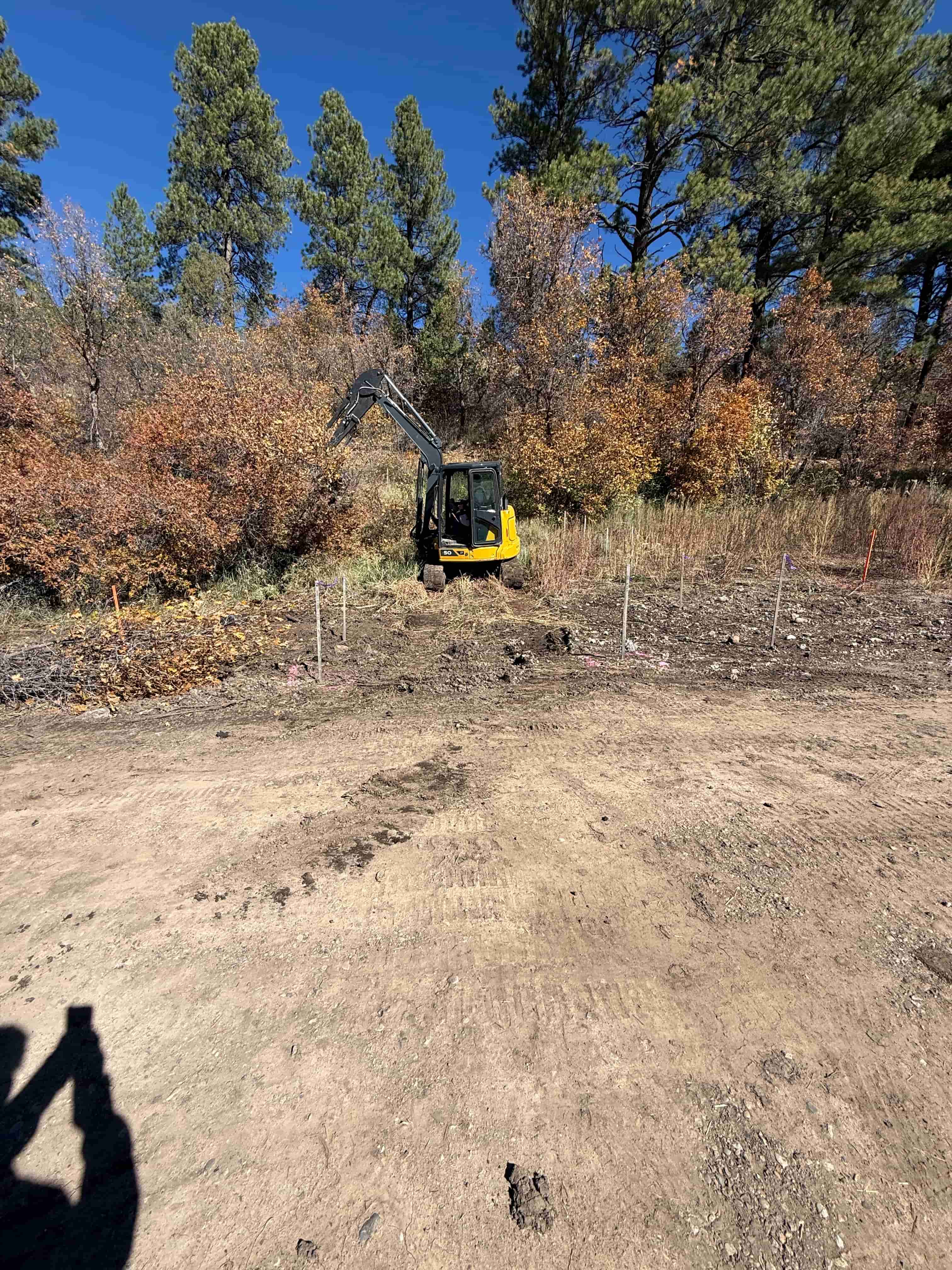 Site preparation at Sandero Ranch for cabin
